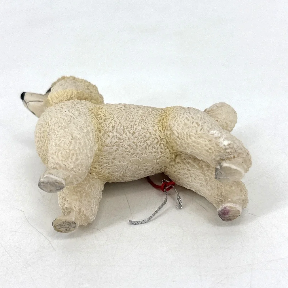 Poodle Dog Ornament Figurine Hand Painted‎ White Sport Cut 3